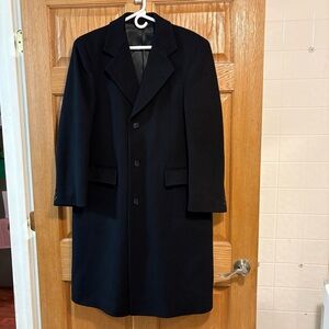 Vtg Black Men’s L 42 Heavy Wool Pea Coat Made Czechoslovakia Cold War Era Retro